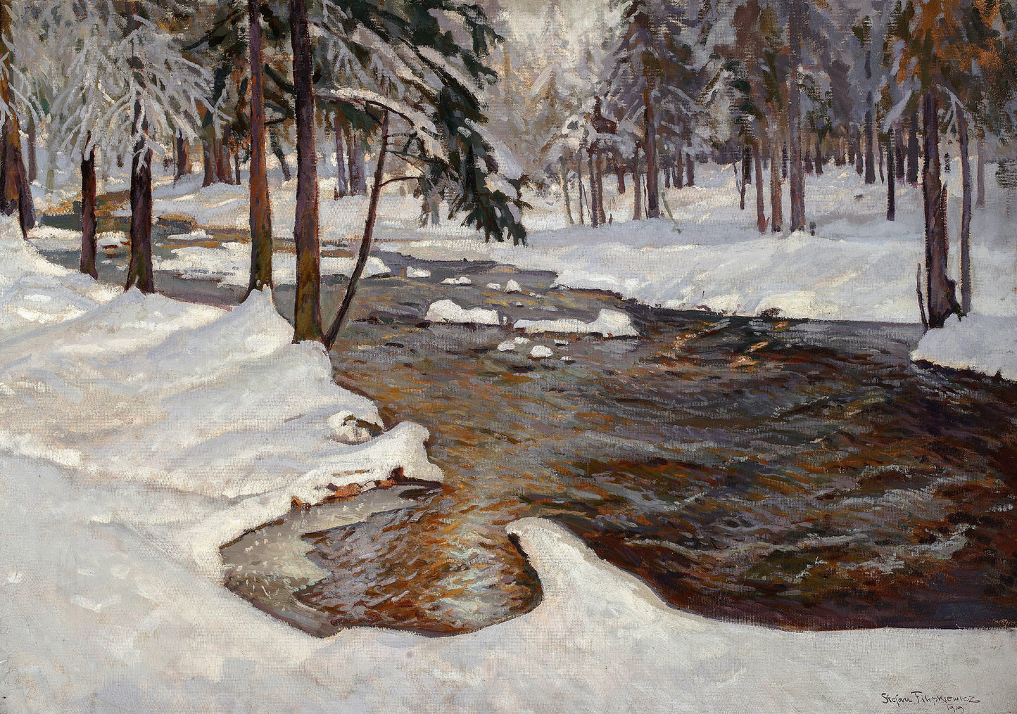 Forest Stream in Winter